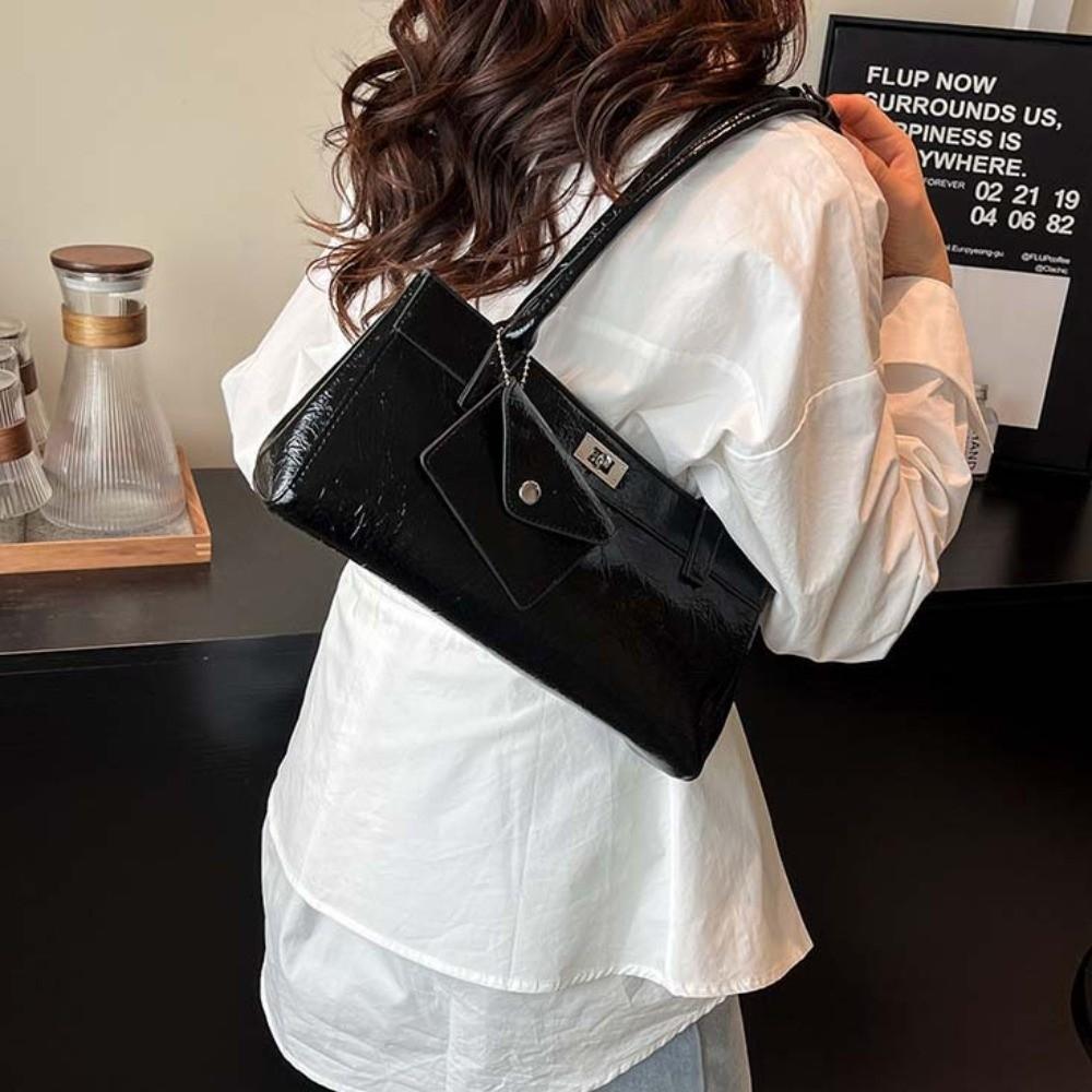 Sweet French Stick Handbag Lace Texture Underarm Bags Portable PU Shoulder Bag  Work