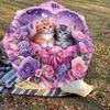 1PC Kittens Flowers Umbrella-8-Rib Reinforced, Automatic Open, Lightweight & Durable, Cute Fashion Accessory for Outdoor-Y0331