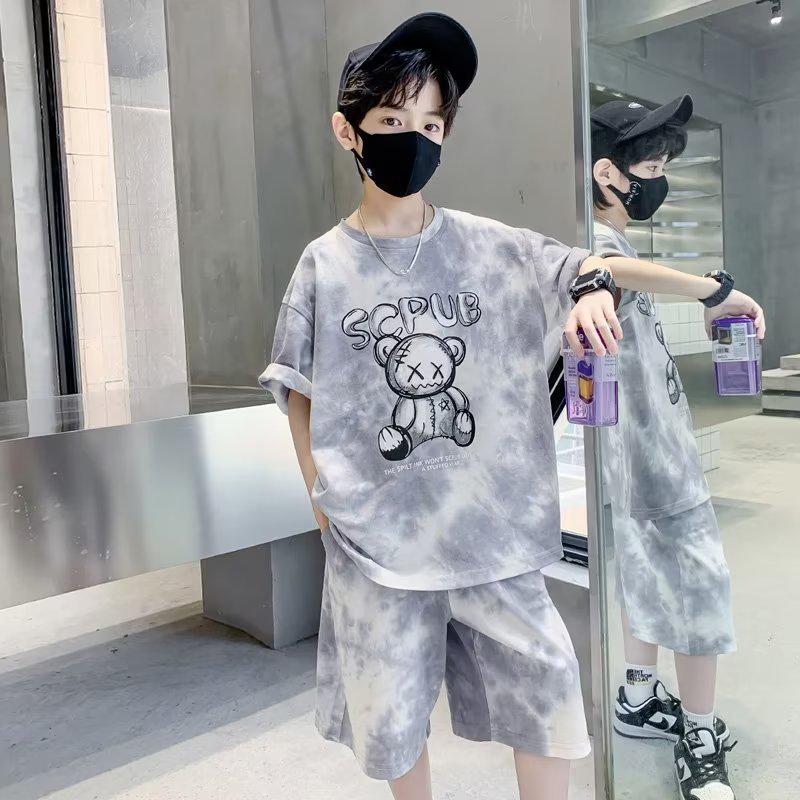 2024 Boys' Summer Sports Suit - Trendy Short-Sleeve Cool Outfit for Kids