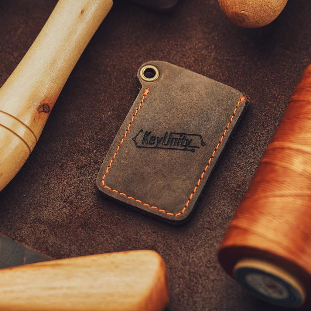 KeyUnity KA03 Leather Tool Convenient Genuine Leather Leather EDC Tool Genuine Fits Mini Mini Leather EDC Pocket Slip Bag, Storage, Packet, Mini-Sized