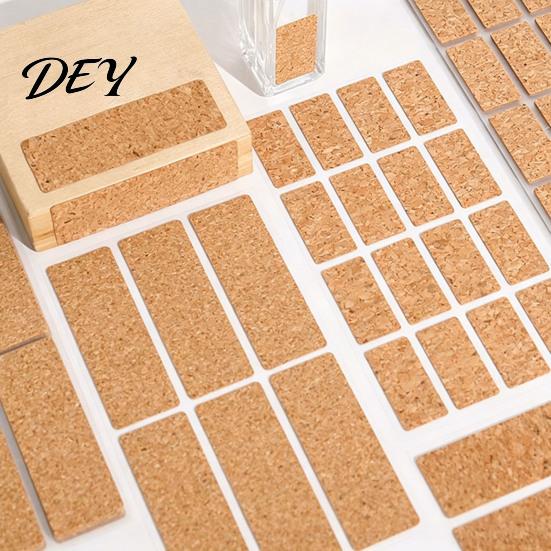 DIY Craft Labels for Storage Self-Adhesive Cork Labels, Waterproof Stickers with Retro Wood Texture, Small Crafts Removable Writable Tags Jars