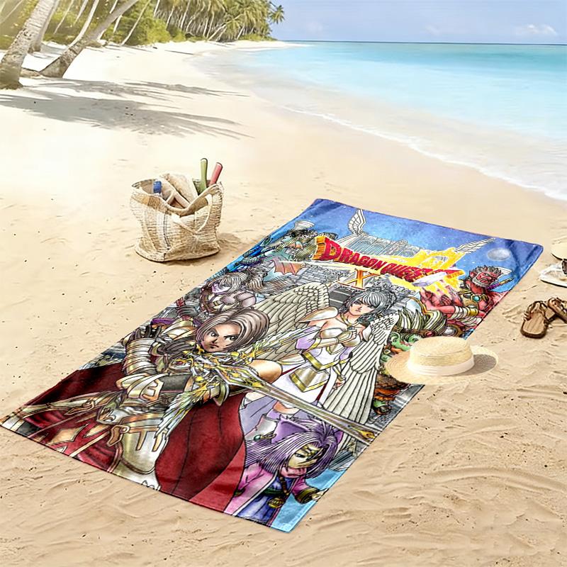 Dragon Quest Print Beach Towel, Large Soft Quick Dry Towel for Beach Camping Swimming