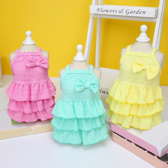 Breathable Pet Dress Adorable Stylish Dog Layered Hem Princess