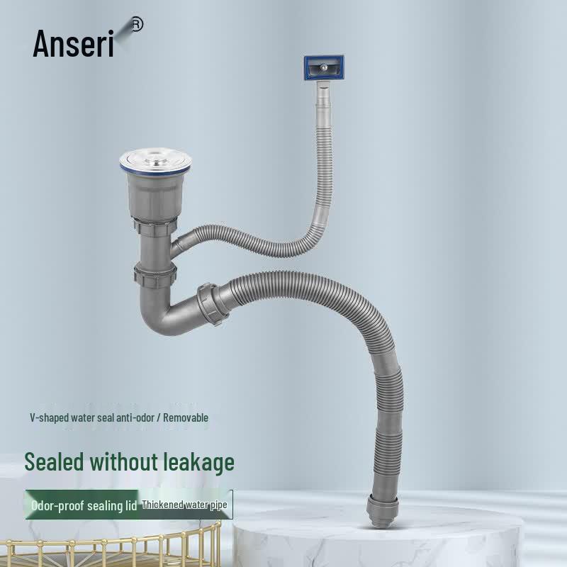 Ansell Retractable Single Sink Drain Pipe Kit