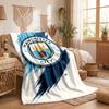 Manchester City Print Flannel Blanket Soft Warm Sofa Bed Throw Blanket For Home Office Bedroom