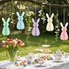 5Pcs Easter Honeycomb Decoration Easter Bunny 3D Paper Honeycomb Party Decorations DIY Table Centerpieces Ornament Party Hanging