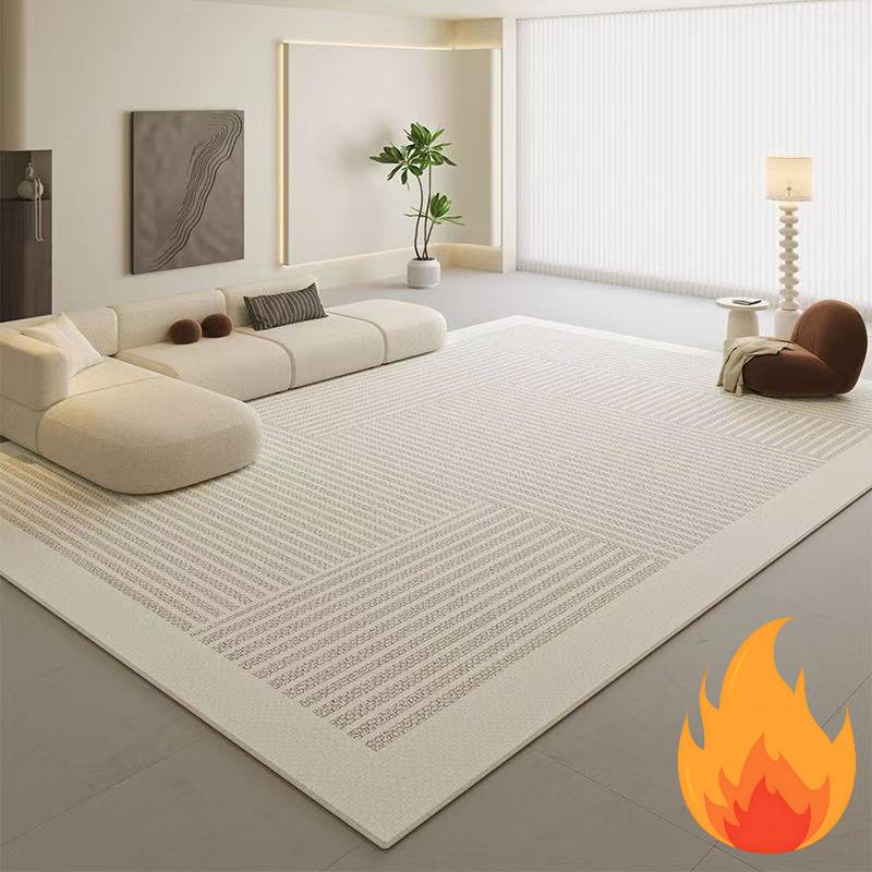 Nordic Simple Geometric Crystal Velvet Large Carpet Living Room Mat Family Sofa Balcony Corridor Non-slip Decorative Rugs