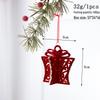 Burgundy Flocked Bow Reindeer Christmas Tree Ornament