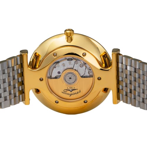 Longines Men's LA GRANDE CLASSIQUE Automatic Watch, Water Resistant, Sapphire Crystal, White Dial, Stainless Steel, L4.908.2.12.7, Silver and Gold