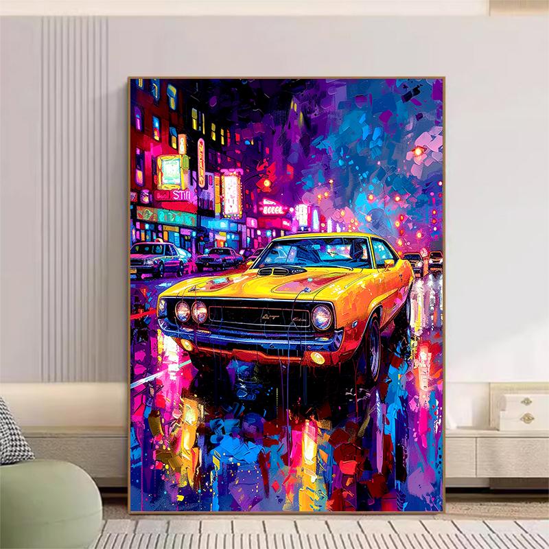 5d DIY Diamond Painting Cross Stitch Oil Painting Car Street Diamond Embroidery Mosaic Full Round Drill Home Decor