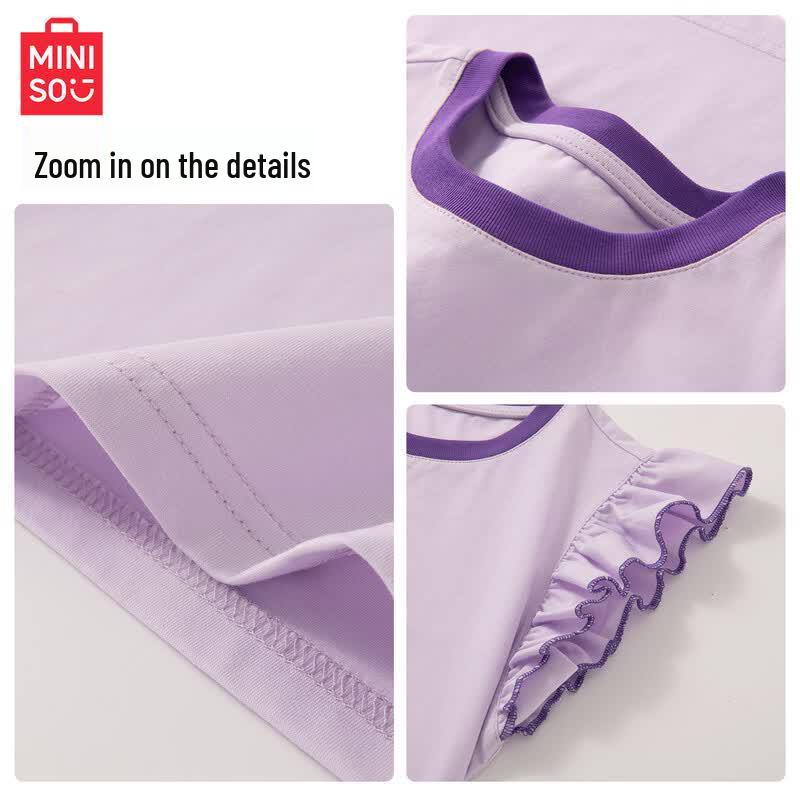 MINISO Girls' Pure Cotton Short-Sleeve T-Shirt