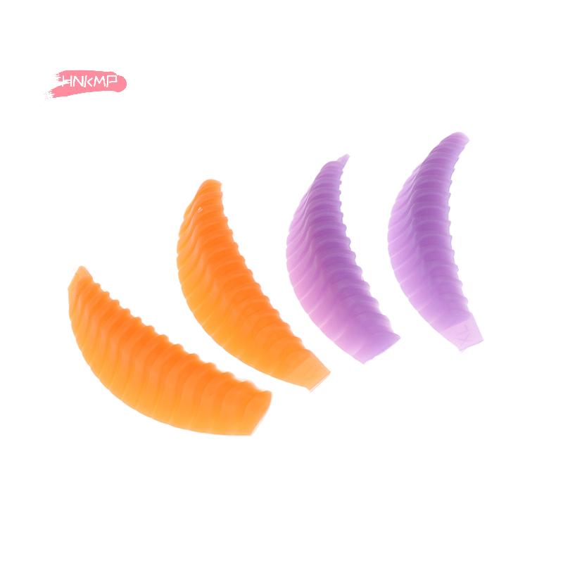 4 Paar Silikon Wimpernlifting Pads Wiederverwendbare Vertikal gestreifte Laminierungspads für 3D Wimpernverlängerung Lockenwickler Make-up Werkzeug