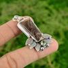 925 Sterling Silver Radiant Coconut Jasper Stone Peridot Sister Pendant Jewelry