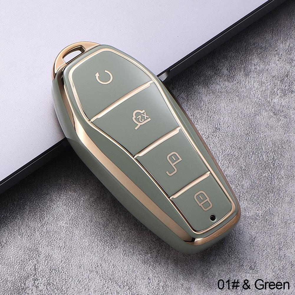 For BYD Qin Plusdmi Atto 3 Han EV Dolphin New Soft TPU Car Key Case 4 Buttons Remote Control Protect Cover Durable Accessories