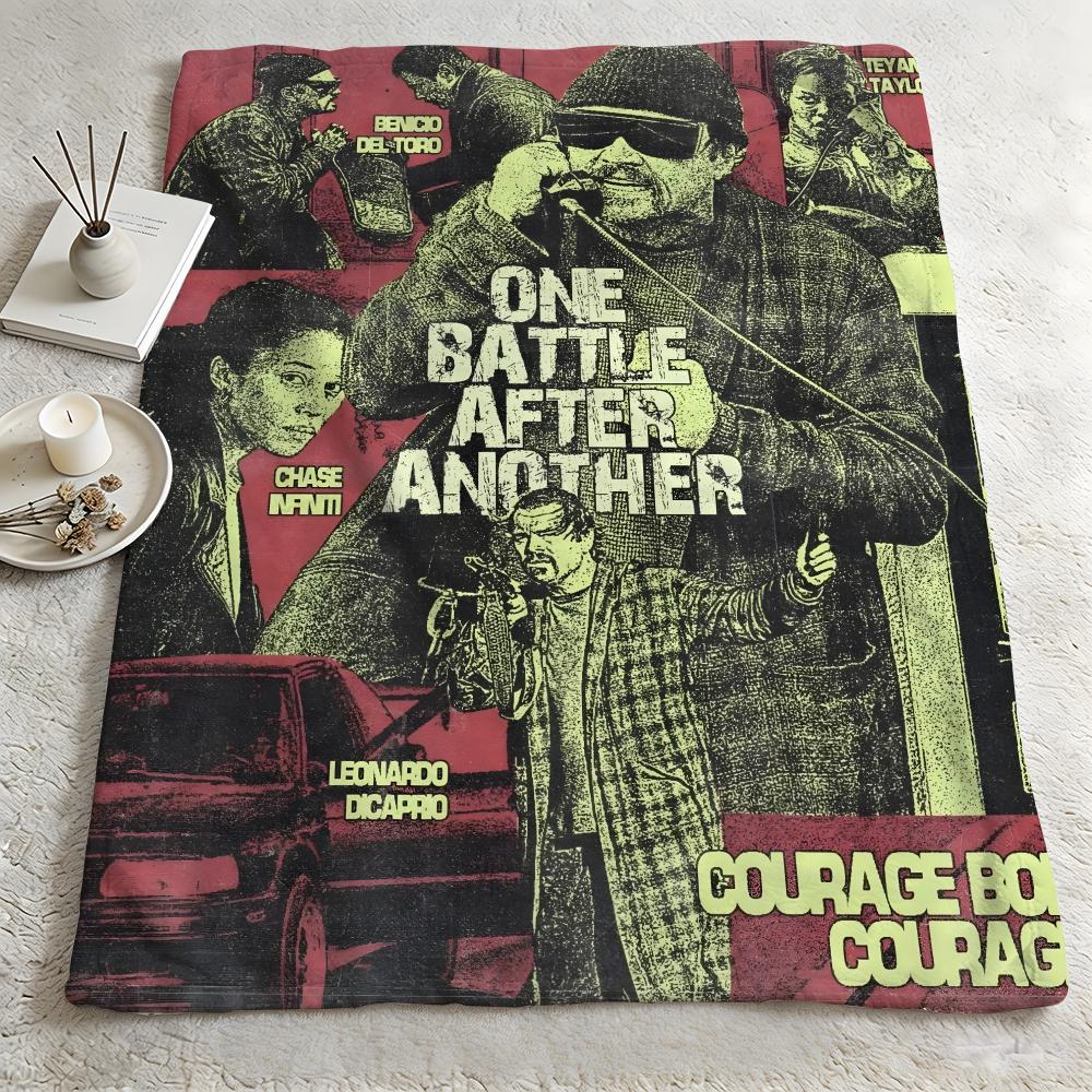 movie O-One Battle After Another-r Throw Warm Soft Flannel Blanket, Multi-use for Sofa Bed Camping Travel Nap