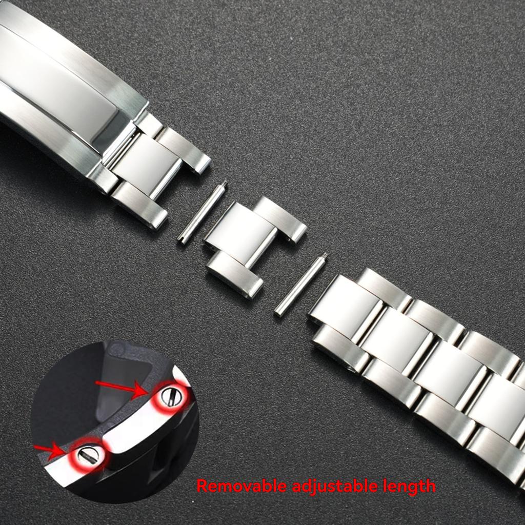 For Seiko Watchband No. 5 Diving Sxns80 Snxs79 Snxs79k Snxs77 Snxs73 Series 19mm Curved End Stainless Steel Strap Folding Buckle