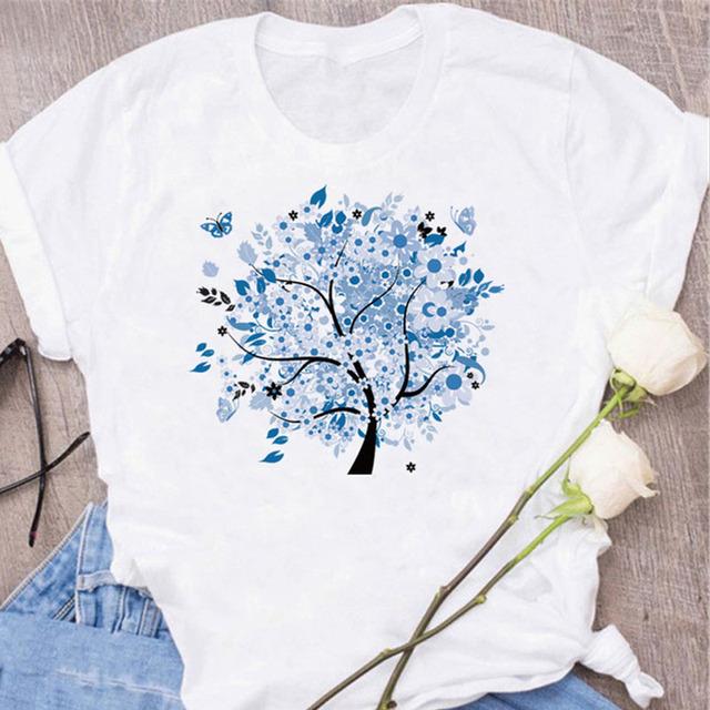 New Butterfly Print T Shirt Women T Shirt Summer Fashion Female Tops Ladies Short Sleeve Graphic Tee Shirts Woman Cute T-Shirts