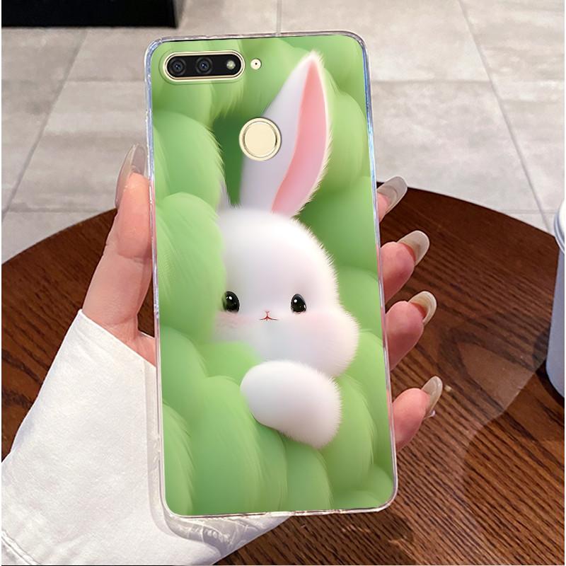 Casing For Huawei Honor 7A Pro AUM-L29 Phone Case Luxury Cute Love Heart Rabbit Funny Clear Transparent Silicone Soft TPU Cover