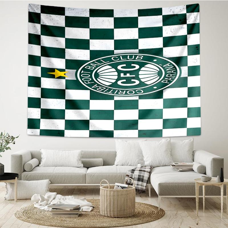 1PC Green Football Club Emblem Printed Tapestry Room Decoration Wall Hanging for Living Room Bedroom, dormitory, Birthday and Christmas gifts