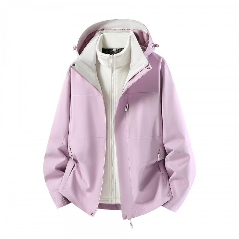 Mens Womens 3-in-1 Detachable Windproof Waterproof Jacket With Removable Fleece Liner