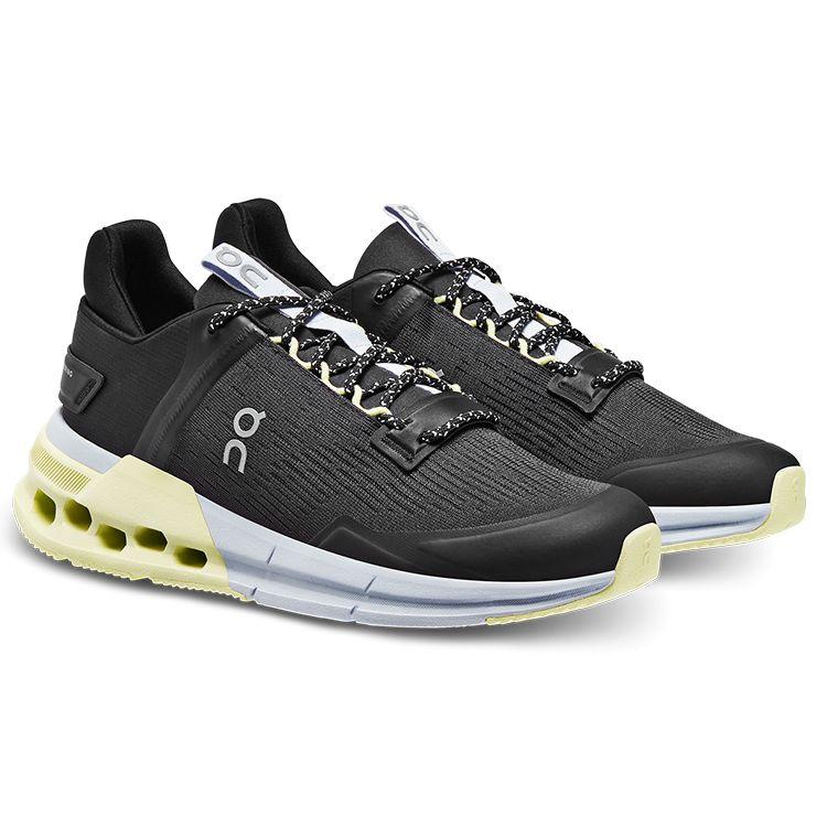 ON  Cloudnova Flux Black Hay Women Sneakers 3WD10380307