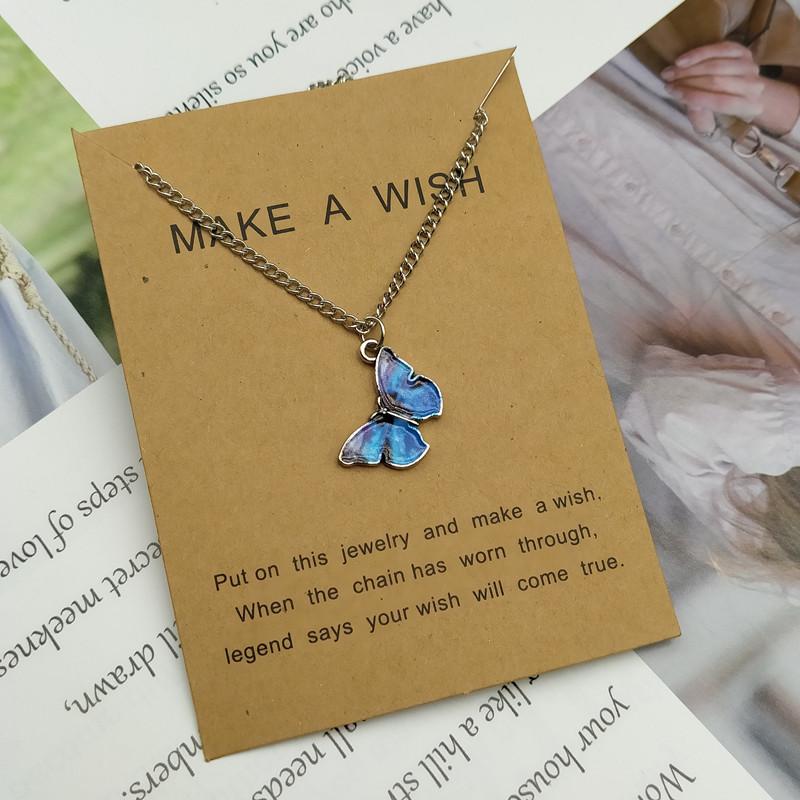 Korean Fashion Cute Butterfly Pendant Necklace for Women Golden Color Statement Necklace Zircon Gifts Wholesale Dropshipping