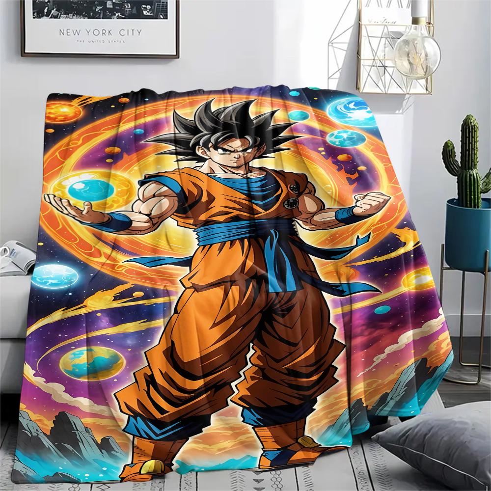 Dragon Ball character Print Flannel Blanket High quality Comfortable for All Seasons Home Decor Warmth and Comfort Perfect for Christmas Gifts