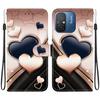 Handmade PU Leather Flip Case for Redmi 12C/Redmi 11A Anti-Slip Shockproof Cover with Wrist Strap & Heart/Rose Cat Designs