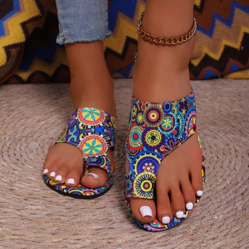 Women Slippers Bohemian Flower Pattern Sandals Casual Lightweight Shoes Flip Flops Big Size Slippers Home Slides Women