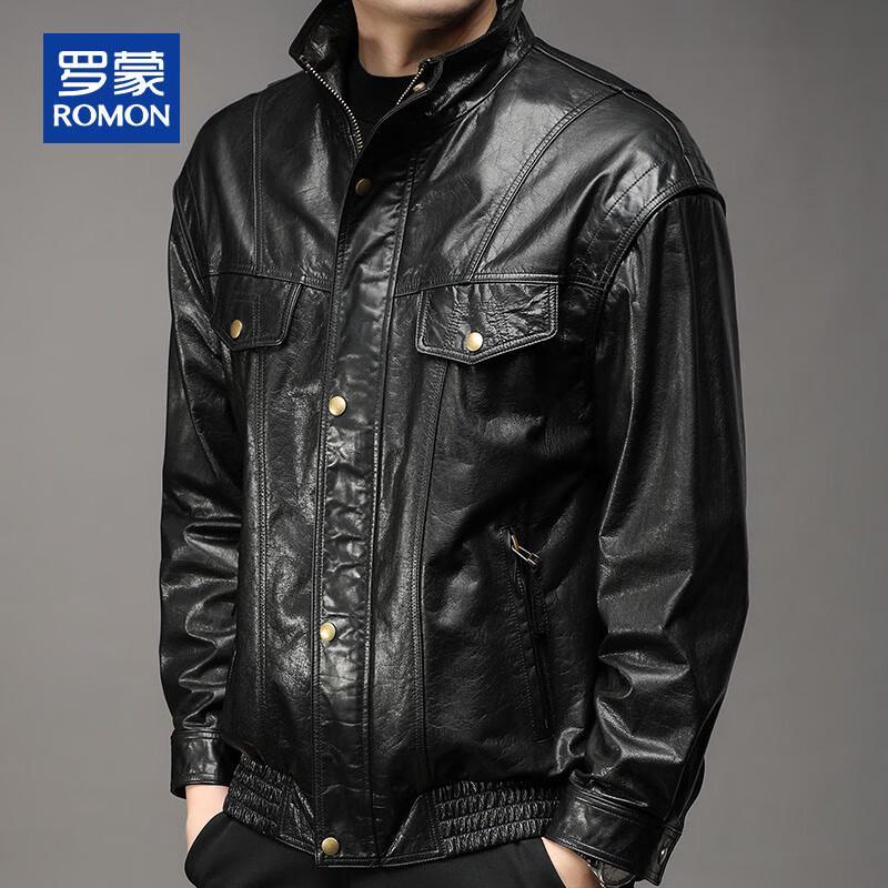 ROMON Men's Premium Leather Motorcycle Jacket