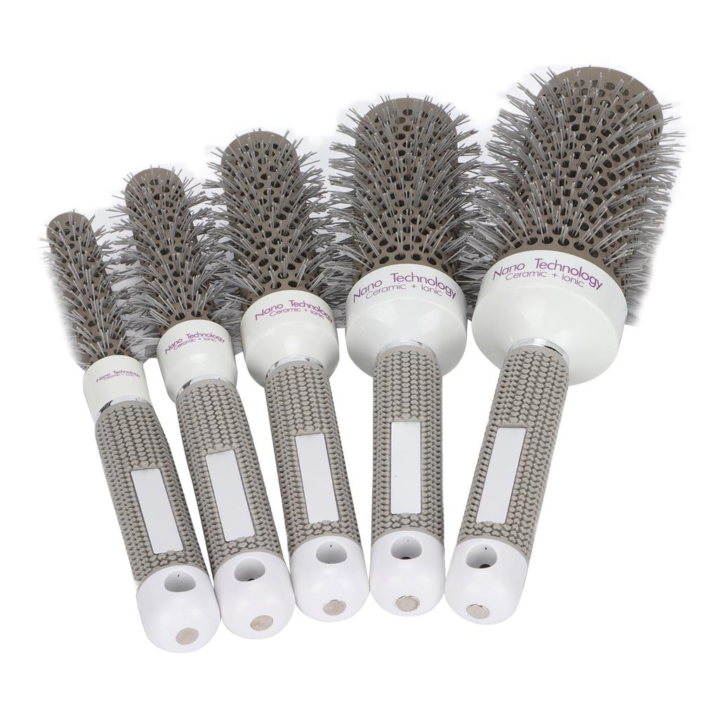 5pcs Round Brush Set Heat Conduction Hairbrush Comb Hairdressing Tool Set for Blow Drying Curling