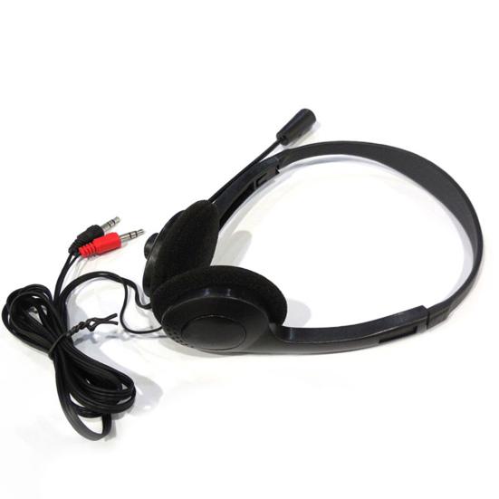 Wired Headphone Universal with Mic Plastic 3.5mm Over-ear Stereo Headset for Home