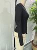 2025 Y2K Ribbed Crew Neck Women's Slim Fit Long Sleeve T-Shirt - Solid Color