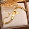 Vnox Engraved Bracelets For Children Baby,Stainless Steel Curved Nameplate Free Customized,Fashion Jewelry Butterfly Accessory