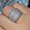 Huitan CopperColor Women Ring Full Sparkling Cubic Zirconia Fashion Versatile Wedding Party Elegant Accessories Lady Jewelry