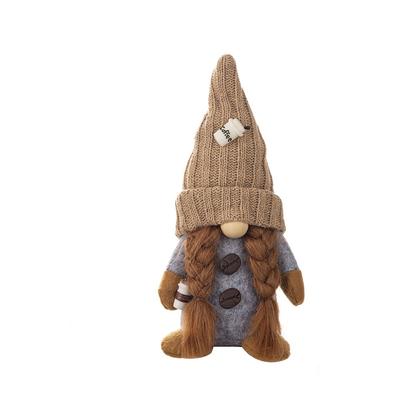 With Knitted Hat Coffee Gnomes Plush Doll Cute Exquisite Christmas Faceless Doll American Style Soft Plush