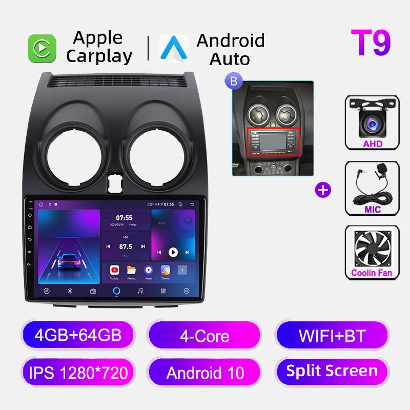 Car Radio Android Auto For Nissan Qashqai J10 2006-2013 Carplay 4G WIFI GPS Navigation Autoradio Video Player No 2din Head Unit
