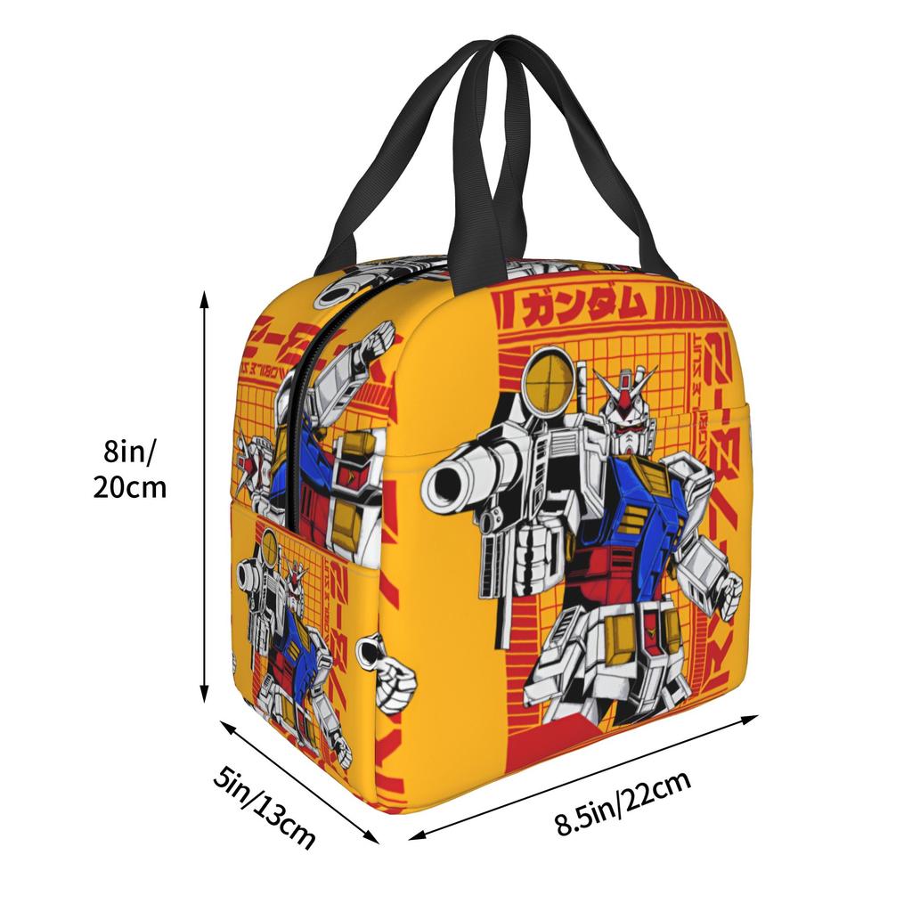Custom Gundams Resuable Lunch Box Unisex Leakproof Anime Thermal Cooler Food Insulated Lunch Bag Office Work
