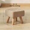 Fußhocker Wohnzimmer Hocker Polsterstoff Sitz mit Holzbeinen 27 x 27 x 26 cm Hellbraun