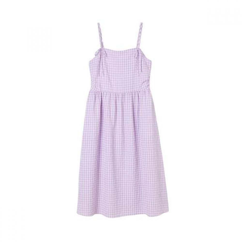 Lap Gingham Check Shirring Cami Dress As2wo561 BK (black)/FF