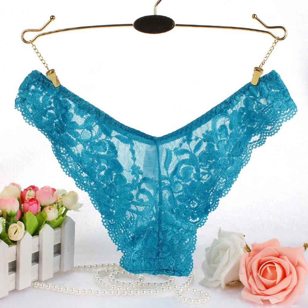 Women Sexy Lace See-Through Breathable Soft Briefs Panties Lingerie Underwear