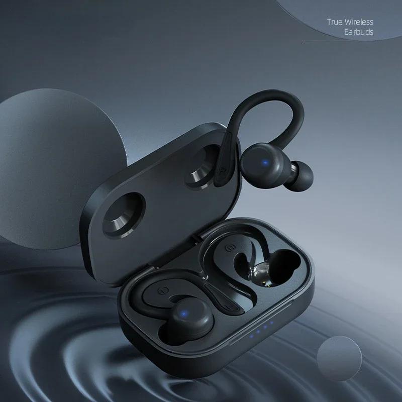 MS-T40 TWS Wireless Ear Hook Noise Cancellation Touch Button Controls IPX-6 Waterproof Sports Earphones for 5.3 LED Indicator