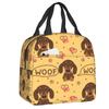 Dachshund Thermal Insulated Lunch Bag Women Badger Sausage the Wiener Dog Lunch Tote for Outdoor Camping Travel Storage Food Box