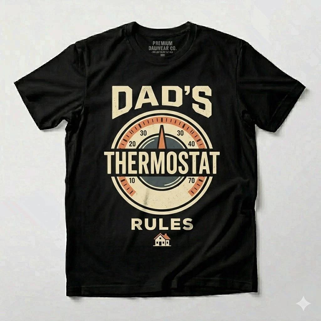 Funny Dad Thermostat Rules Shirt Father s Day Gift for Suburban Dad XXL