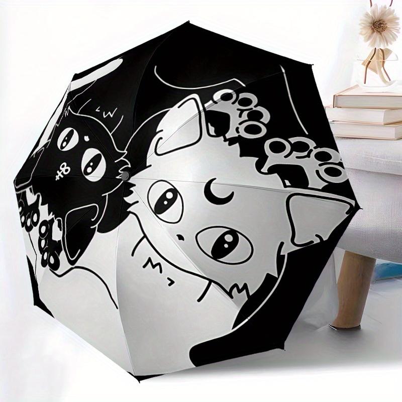 1pc Kittens Cats Auto Open/close, All-Season Portable Folding Umbrella for Women & Men, Travel, Everyday, Formal Events - Compact Luxury Parasol, Outd