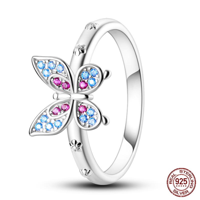 New Rings For Women 100% 925 Silver Star Moon Colorful Zircon Rings Fine Wedding Engagement Birthday Jewelry Gifts