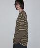 Lense Striped Mixed Sleeve T-Shirt Khaki