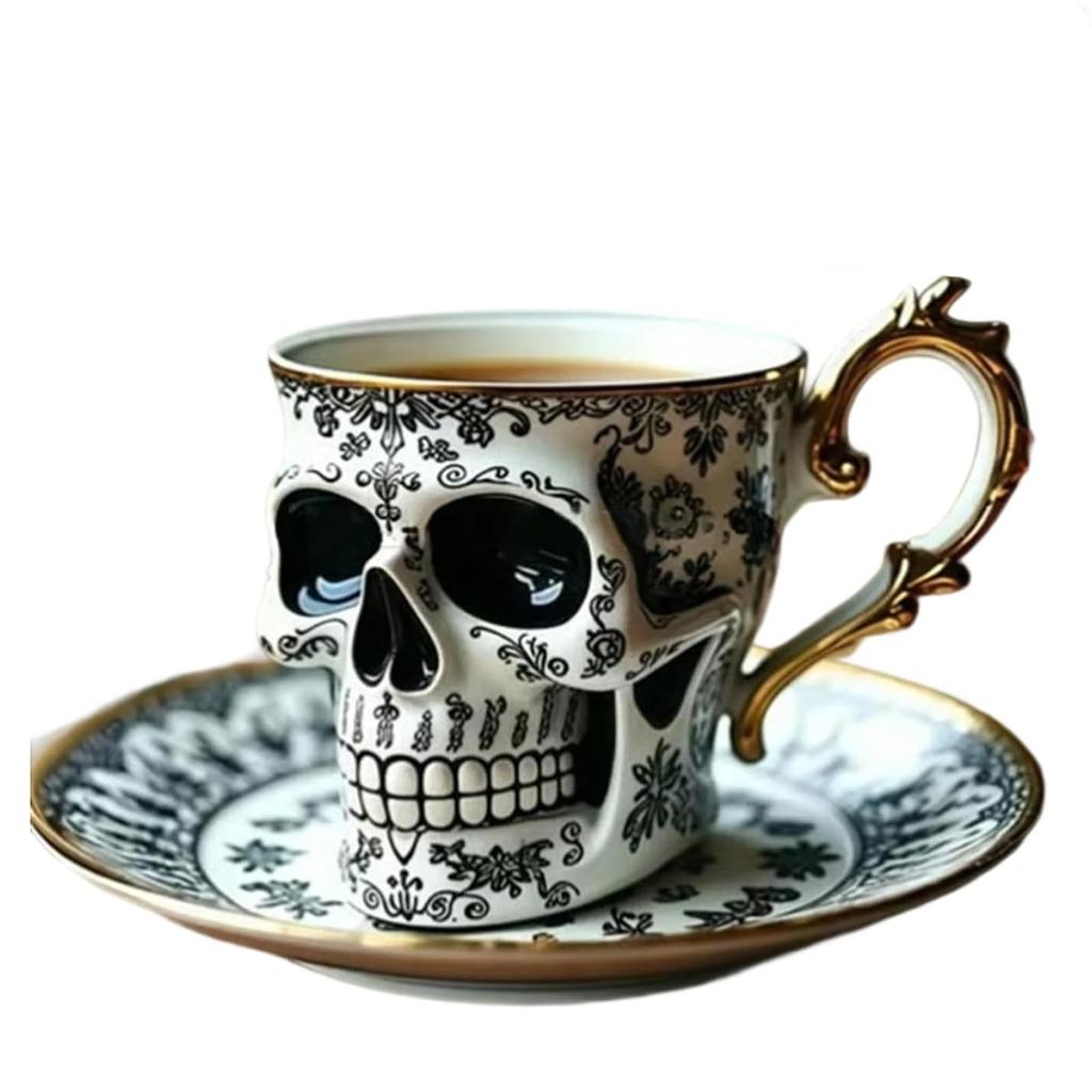 Coffee Cup  , Gold ,plated Gothic Resin Tea Cup  ,Coffee Cup