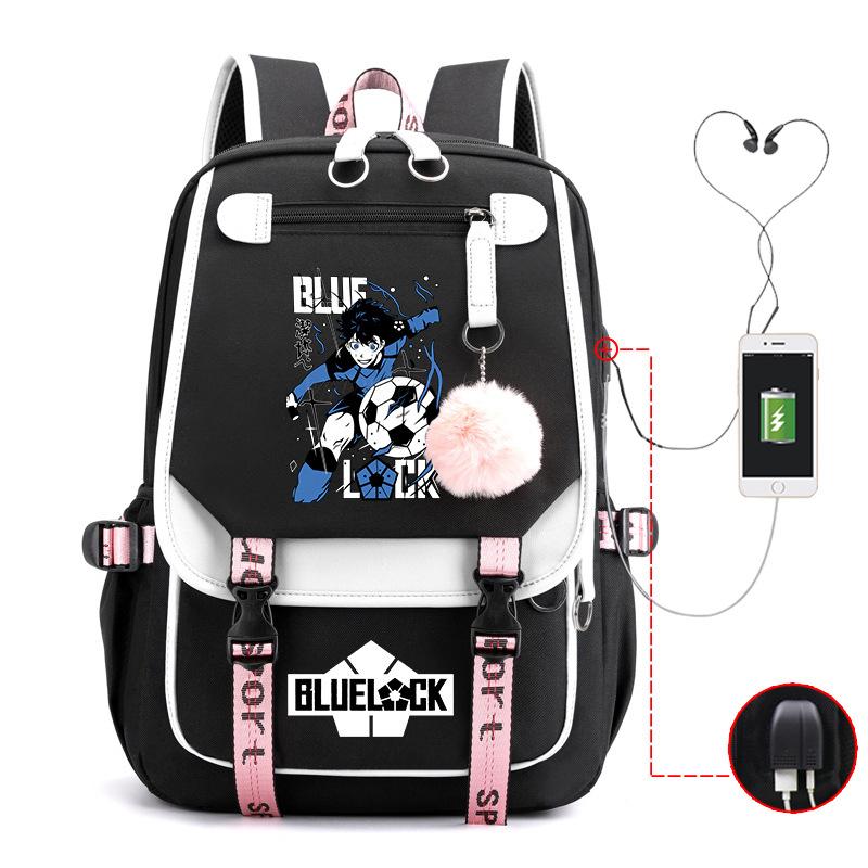 Anime Peripheral Teen Trend Backpack Multifunctional Usb Casual Student School Bag