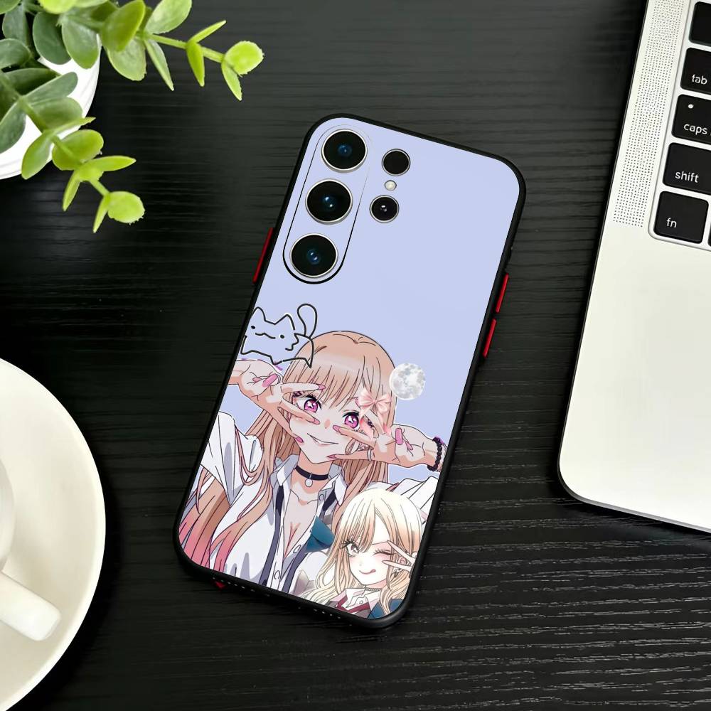 T-Darling Marin Kitagawa Colorful Silver Phone Case For Samsung S26,S25,S24,S23,S22,S30,S21,Ultra,Plus,FE 5G Black Soft Cover
